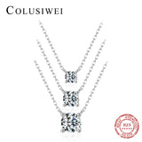 925 Silver Zirconia Pendant Necklace Classic Jewelry