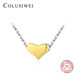 Colusiwei 925 Silver Heart Pendant Necklace for Women