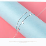 Colusiwei 925 Sterling Silver Double Layer Anklets Foot Jewelry