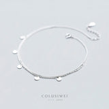 Colusiwei 925 Sterling Silver Double Layer Anklets Foot Jewelry