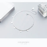 Colusiwei 925 Sterling Silver Double Layer Anklets Foot Jewelry