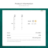925 Silver Long Tassel Chain Bead Hoop Earrings