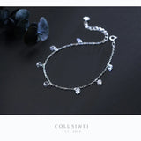 Colusiwei Sparkling Silver CZ Chain Bracelet 925 Sterling Silver