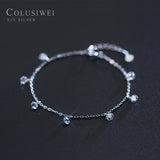 Colusiwei Sparkling Silver CZ Chain Bracelet 925 Sterling Silver