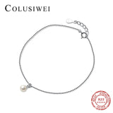 Colusiwei 925 Silver Beads Anklet for Women