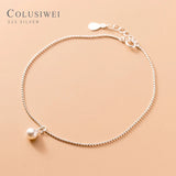Colusiwei 925 Silver Beads Anklet for Women
