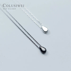 Colusiwei Arrival 925 Silver Water Drop Geometric Pendant Necklace