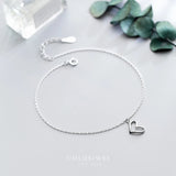 Colusiwei 925 Silver Heart Anklet for Women
