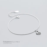 Colusiwei 925 Silver Heart Anklet for Women
