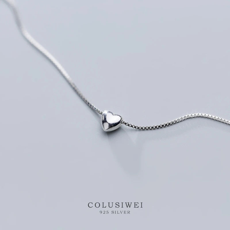 Colusiwei 925 Heart Pendant Necklace for Women