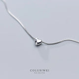 Colusiwei 925 Heart Pendant Necklace for Women