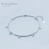 925 Silver Beads Anklets for Ankle Female Jewelry