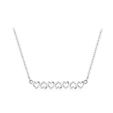 Colusiwei Silver Rose Stackable Hollow Heart Pendant Necklace