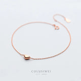 Silver Heart Anklets 925 Sterling Silver Rose Foot Jewelry Bracelet