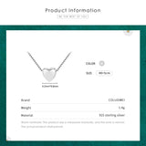 Colusiwei Silver Heart Pendant Necklace 925 Sterling Silver
