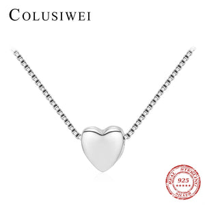 Colusiwei Silver Heart Pendant Necklace 925 Sterling Silver