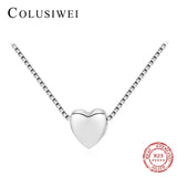 Colusiwei Silver Heart Pendant Necklace 925 Sterling Silver