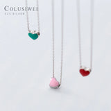 Colusiwei Silver Heart Necklace 925 Sterling Silver Korea Style