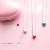 Colusiwei Silver Heart Necklace 925 Sterling Silver Korea Style