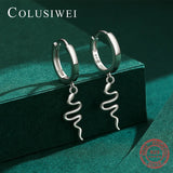 Colusiwei 925 Silver Snake Hoop Earrings for Women