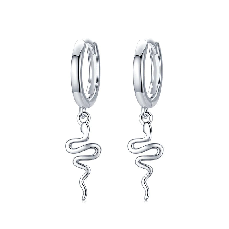 Colusiwei 925 Silver Snake Hoop Earrings for Women