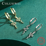 Colusiwei 925 Silver Snake Hoop Earrings for Women
