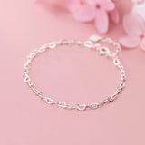 Colusiwei 925 Silver Heart Bracelet for Women Anti-allergy Jewelry
