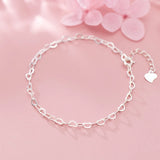 Colusiwei 925 Silver Heart Bracelet for Women Anti-allergy Jewelry
