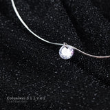 Colusiwei CZ 925 Silver Snake Chain Choker Necklace