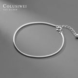Colusiwei 925 Sterling Silver Snake Bone Chain Bracelet Anklet Women Girl