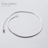 Colusiwei 925 Sterling Silver Snake Bone Chain Bracelet Anklet Women Girl