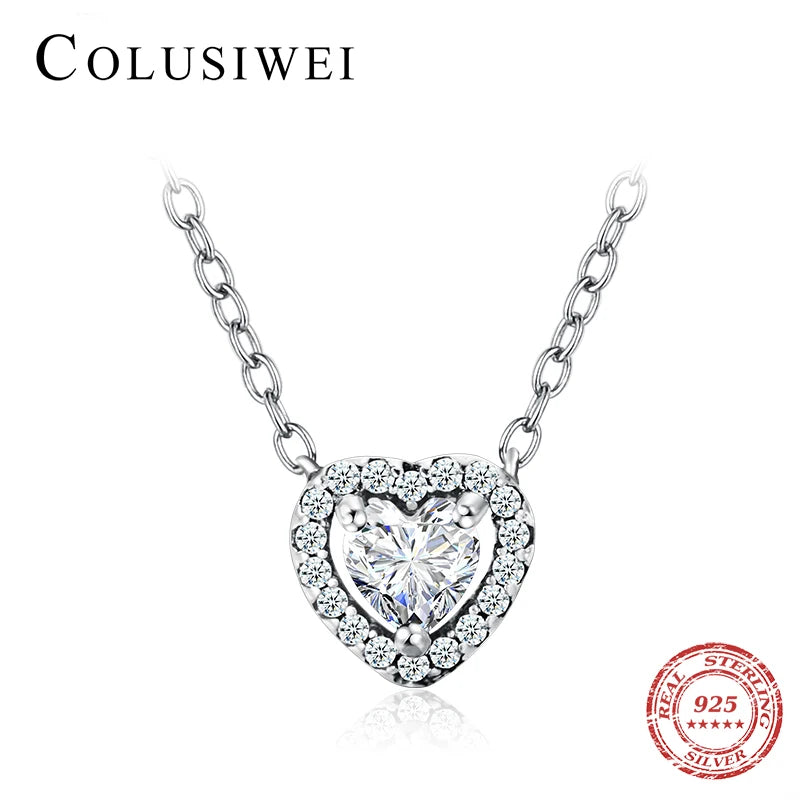 925 Silver Pendant Necklace for Women - Heart Design
