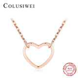 Colusiwei Silver Rose Heart Pendant Necklace for Women Girl
