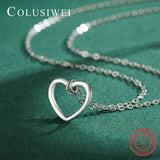 Colusiwei Silver Rose Heart Pendant Necklace for Women Girl