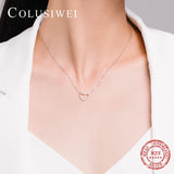 Colusiwei Silver Rose Heart Pendant Necklace for Women Girl