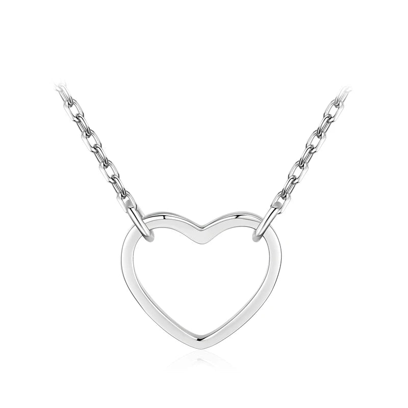 Colusiwei Silver Rose Heart Pendant Necklace for Women Girl