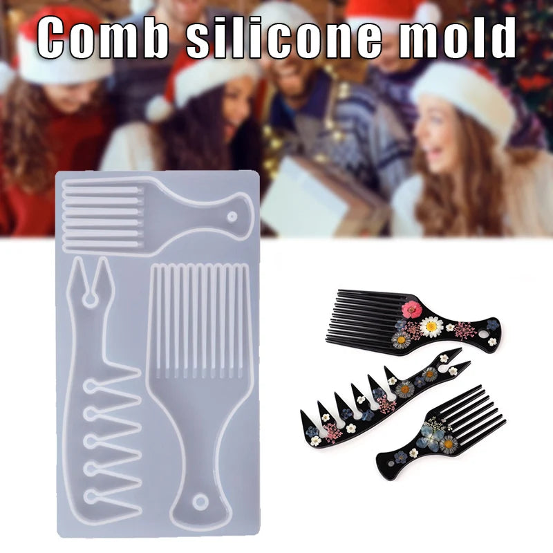 3-Cell Comb Casting Silicone Mold for DIY Hair Accessories