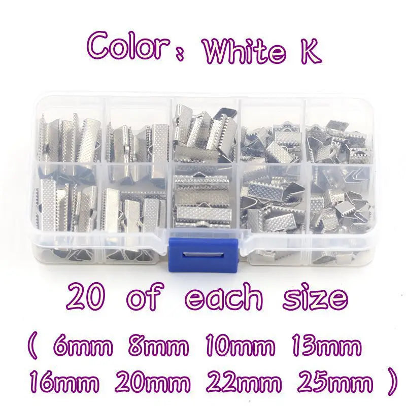 DIY Bracelet Clasps Set, Ribbon Rope Ends Clamping Buckle Kit