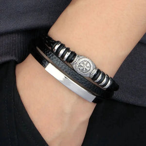 Compass Bracelet Stainless Steel Mens Bracelet