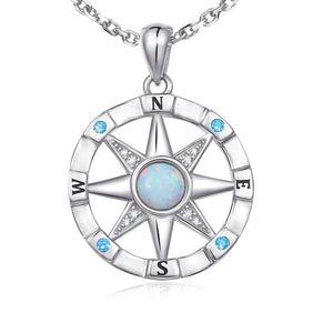 Compass Flag Spin Necklace 925 Sterling Silver Nautical Dream Jewelry