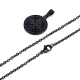 Compass Pendant Necklace Stainless Steel Mens Necklace