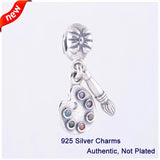 925 Silver Artist's Palette Beads Colorful Charms for Fandola Bracelets