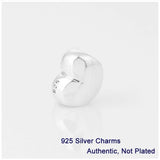 Fandola 925 Sterling Silver Heart Charm Beads for Bracelet DIY Making