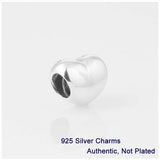 Fandola 925 Sterling Silver Heart Charm Beads for Bracelet DIY Making
