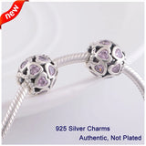 925 Silver Heart Charms for Fandola Bracelets