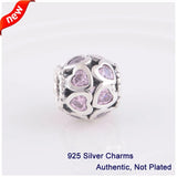 925 Silver Heart Charms for Fandola Bracelets