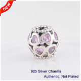925 Silver Heart Charms for Fandola Bracelets