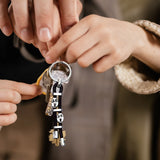 Compleenzza Leather Cord Keychain with Metal Parts