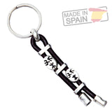 Compleenzza Leather Cord Keychain with Metal Parts
