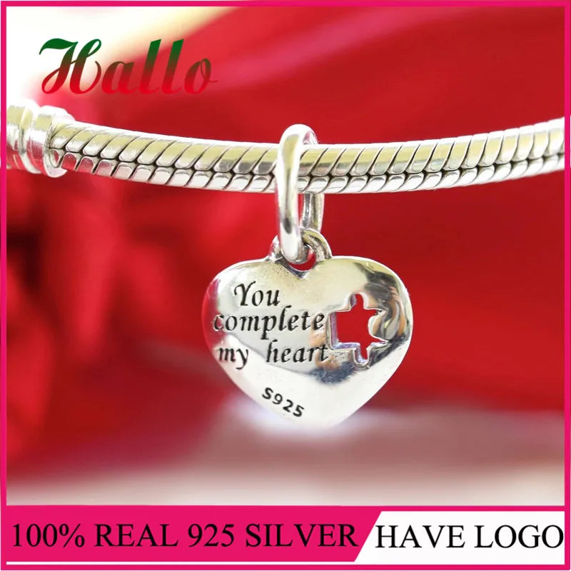 Heart Dangle Charm Bead for Bracelet Bangle